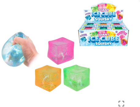 Giant Glittery Ice Cube Squishy Sensory Toy Assortment by KTL (£8.99)